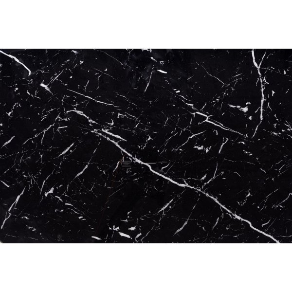 Dizzy ronde eettafel 130x130-180 cm - Zwart marmer effect