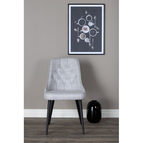 Chaise de salle à manger Alice Deluxe - Gris clair/noir Chaise de salle à manger Alice Deluxe - Gris clair/noir