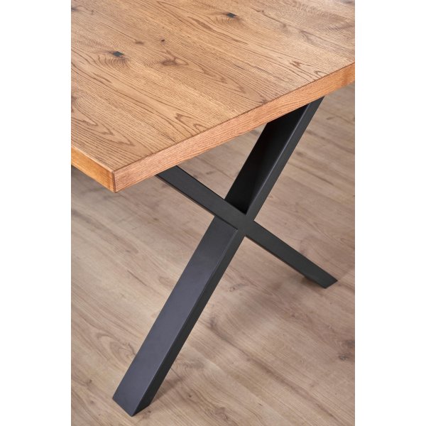 Table  manger Xavier 160-250 x 90 cm - Chne/noir