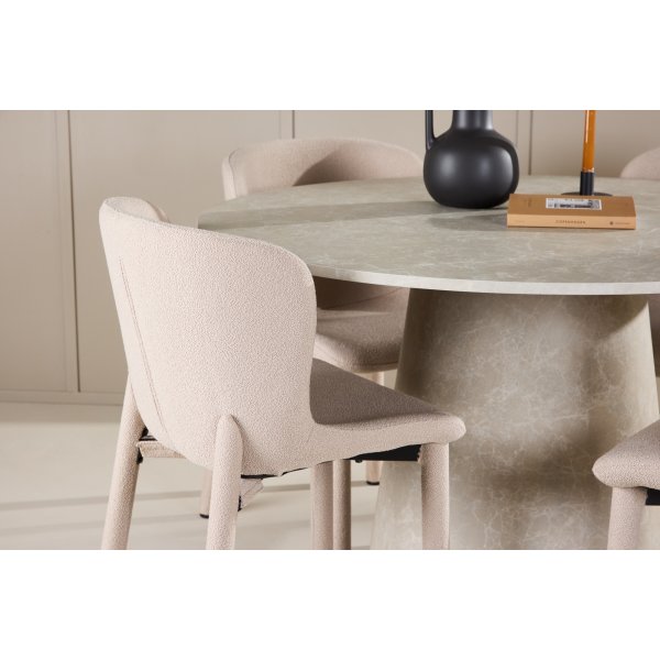 Matbord Lanzo med 4 st Astoria stolar - Beige + 4.00 x Stolsdyna Matbord Lanzo med 4 st Astoria stolar - Beige + 4.00 x Stolsdyna