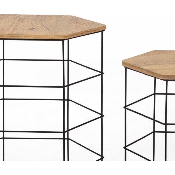 Ensemble table basse Cédric - Chêne/noir Ensemble table basse Cédric - Chêne/noir