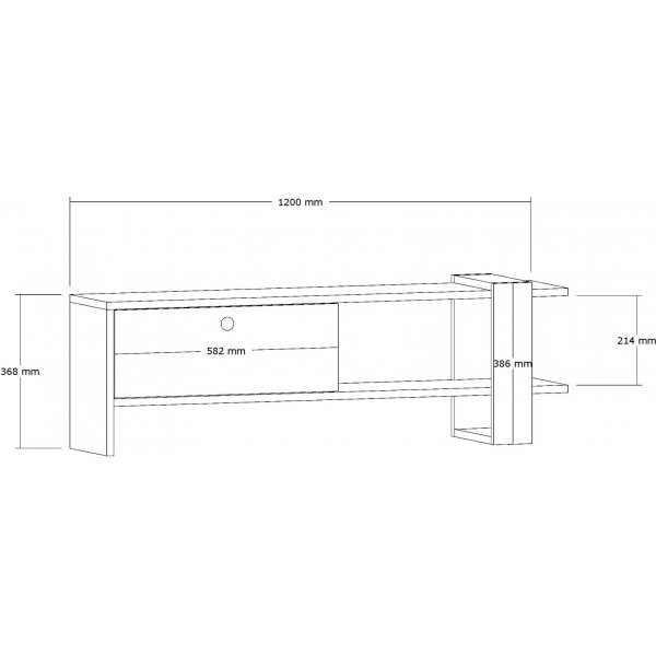 Yonca TV-bänk - Antracit/ek Yonca TV-bänk - Antracit/ek