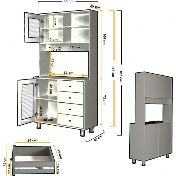 Grano skåp 96 cm - Vit Grano skåp 96 cm - Vit