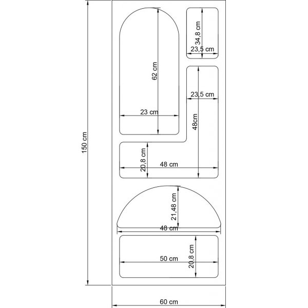Vivanta hylla 60x30x150 cm - Vit Vivanta hylla 60x30x150 cm - Vit