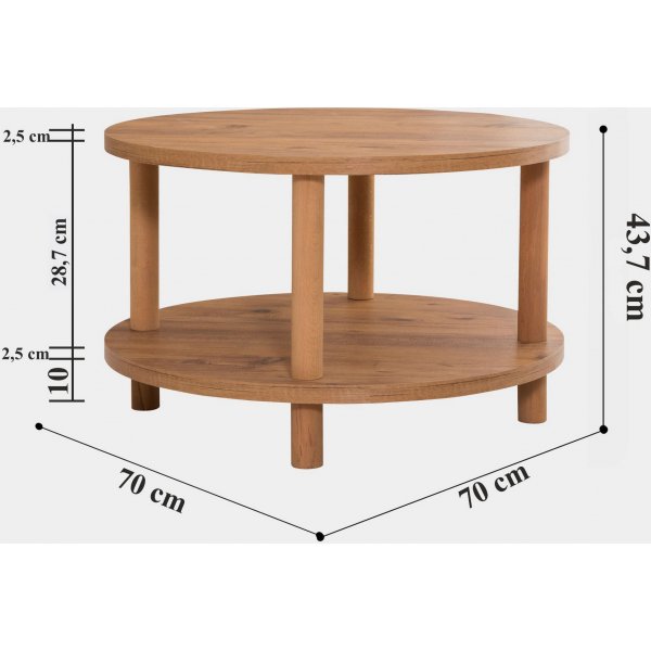 Roby soffbord Ø70 cm - Furu Roby soffbord Ø70 cm - Furu