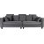 Soffa 250 cm bred mrkgr sammet 114 cm djup