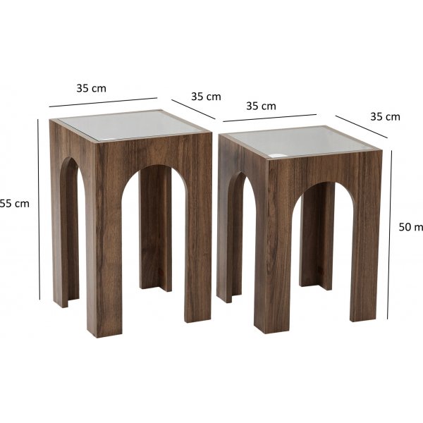 Set de tables d\\\'appoint Seine 35/35 x 35/35 cm - Noyer Set de tables d\\\'appoint Seine 35/35 x 35/35 cm - Noyer
