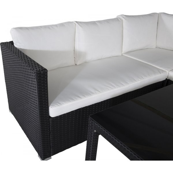 Kuba hörnsoffgrupp - Svart/Vit Kuba hörnsoffgrupp - Svart/Vit