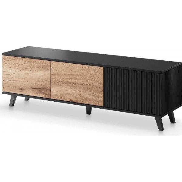 Banc média Fate 150 cm - Chêne Wotan/noir Banc média Fate 150 cm - Chêne Wotan/noir