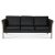 Pure 3-sits soffa i svart lder + Flckborttagare fr mbler