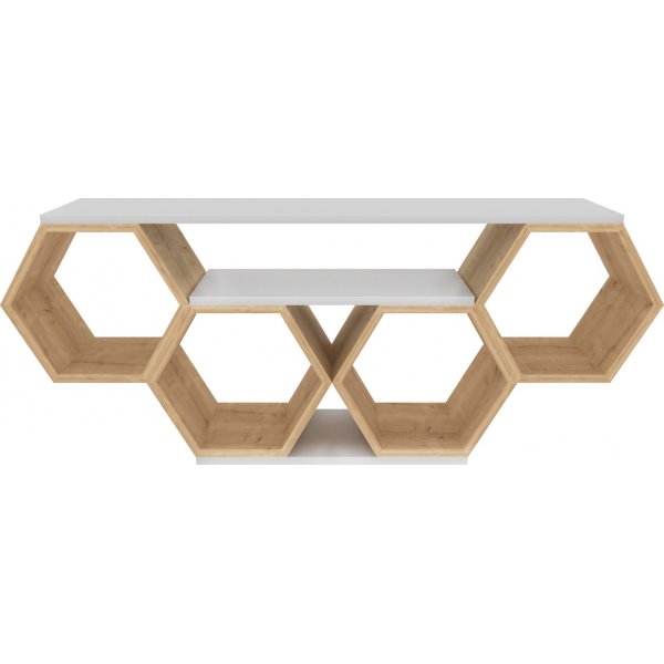 Bal TV-bnk - Vit/sonoma ek