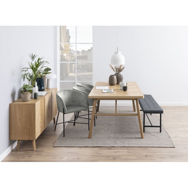 Table  manger Galway 200 cm - Chne/noir