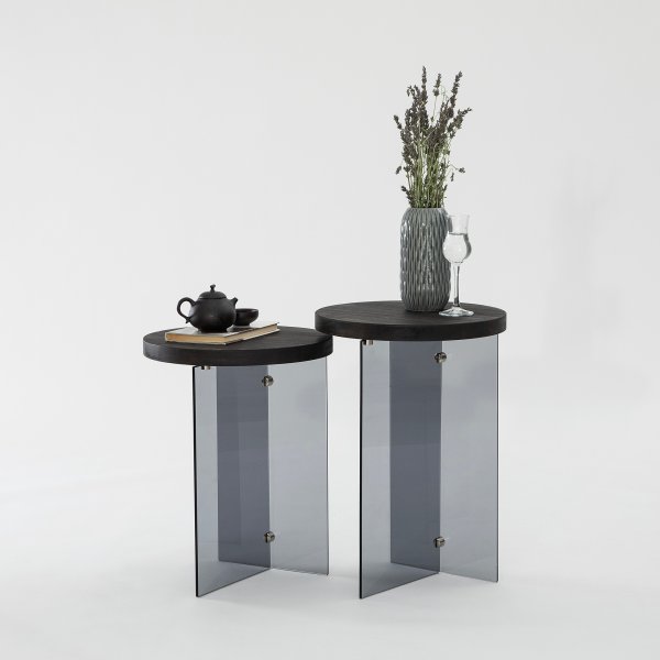 Serenity bijzettafelset Ø35/35 cm - Antraciet/donkergrijs Serenity bijzettafelset Ø35/35 cm - Antraciet/donkergrijs