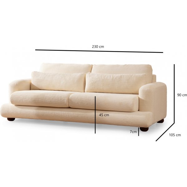 Canap 3 places River - Beige