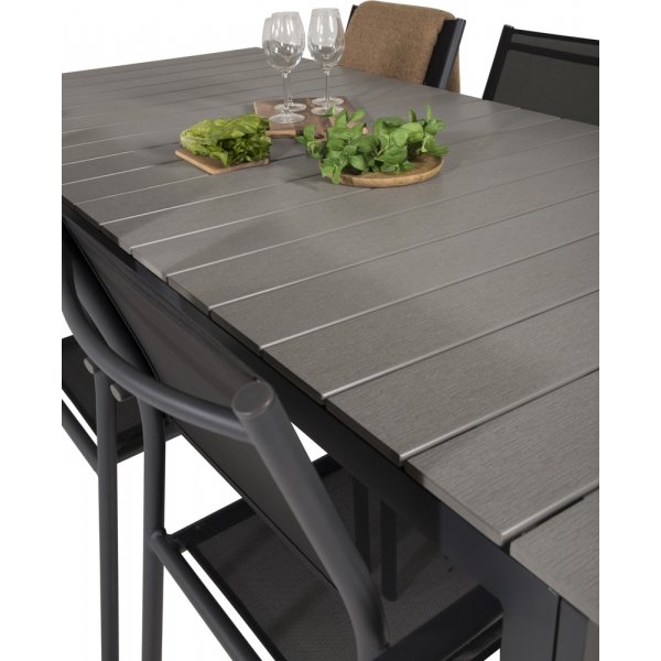 Levels utematgrupp med 6 st Santorini stolar - Svart/Grå Levels utematgrupp med 6 st Santorini stolar - Svart/Grå