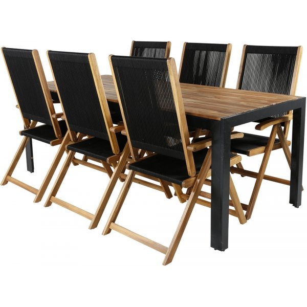 Bois utematgrupp med 6 st Little John stolar - Svart/Natur Bois utematgrupp med 6 st Little John stolar - Svart/Natur