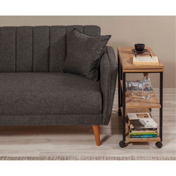 Melin sidobord 70 x 76 cm - Furu/svart