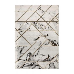 Maskinvävd matta Diamond Marble Guld - 133x190 cm