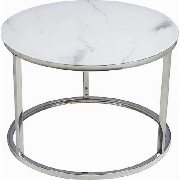 Harrisburg soffbord 80 x 80 cm - Vit/krom