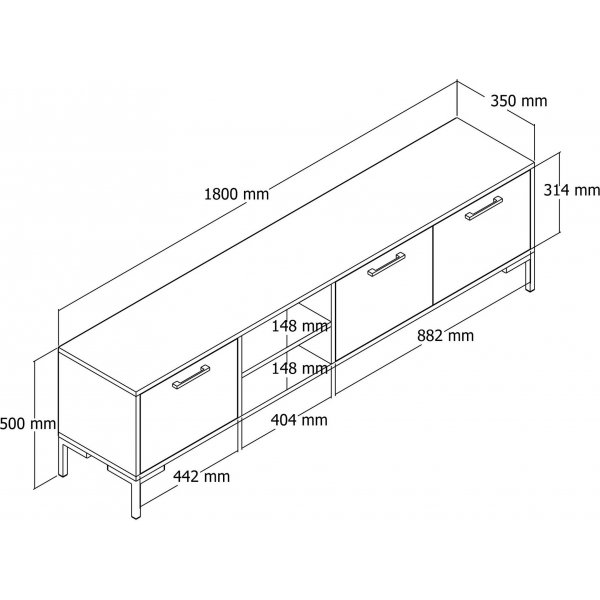 Banc multimédia Aurora - Chêne Banc multimédia Aurora - Chêne