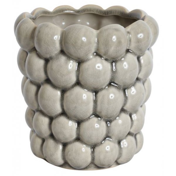 Kruka Big Bouble H16 cm - Ljusgr (Glansig)