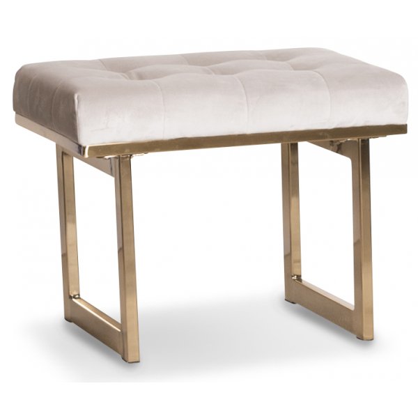 New York knappad fotpall 55 cm - Beige/Mssing