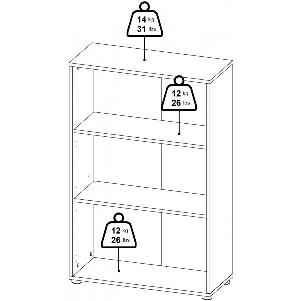 Bibliothèque basse avec portes Sign - Gris mat/hickory Bibliothèque basse avec portes Sign - Gris mat/hickory