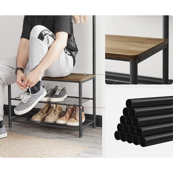 Meuble d'entrée Kuranda - Noyer/noir Meuble d'entrée Kuranda - Noyer/noir