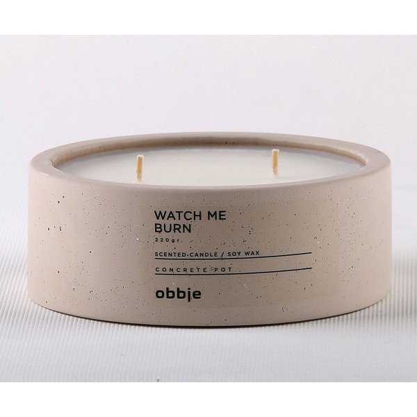 Bougie parfumée Watch Me Burn basse - Beige Bougie parfumée Watch Me Burn basse - Beige