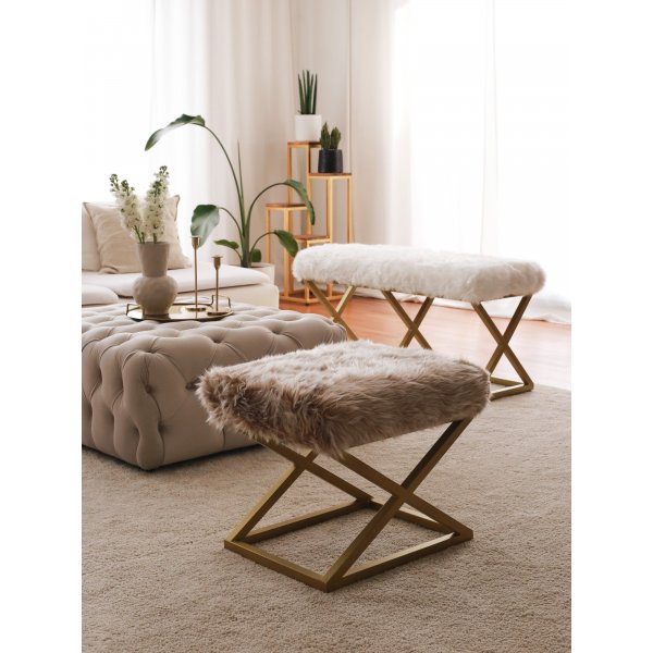 Pouf Capraz Plush - Marron/or Pouf Capraz Plush - Marron/or