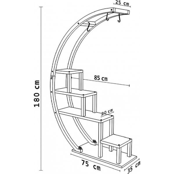 Étagère pour plantes de jardin - Pin/noir Étagère pour plantes de jardin - Pin/noir