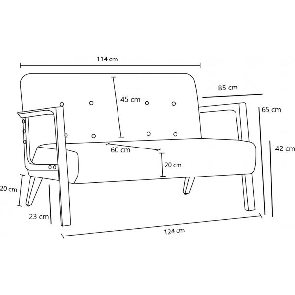 Canap 2 places Kemer - Anthracite