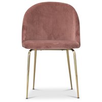Tiffany velvet stol - Dusty pink/Mässing