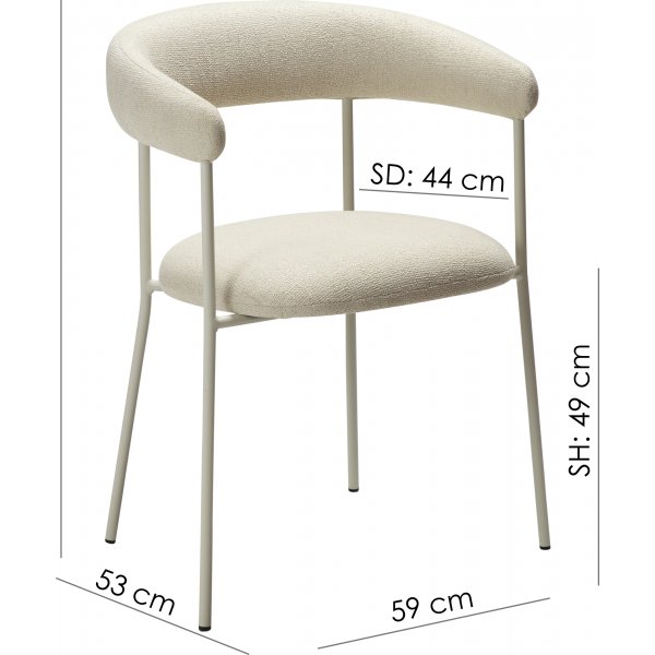 Plenti karmstol - Vit boucl/cashmere