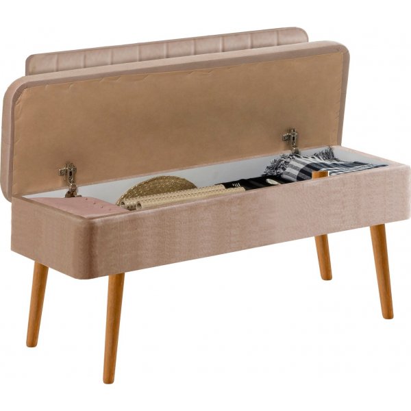 Banc Vina avec dossier - Pin/pierre