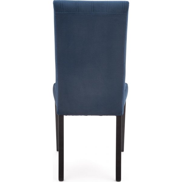 Chaise Heather - Velours bleu marine et noir