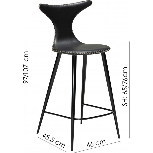 Dolphin barstol - Svart PU Dolphin barstol - Svart PU