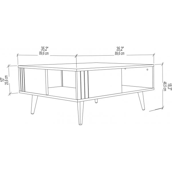 Table basse de Rona 89,6 x 89,6 cm - Noyer