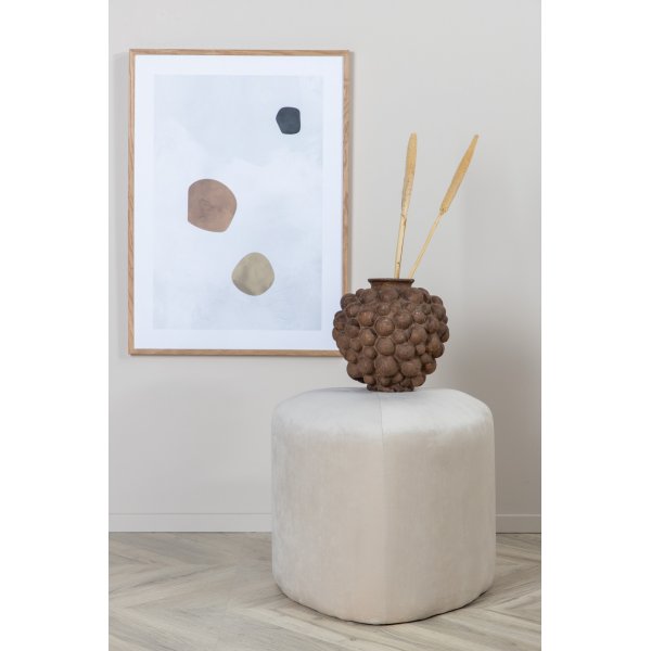 Pouf Tee - Velours beige