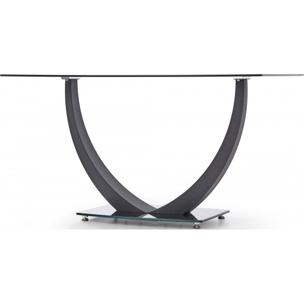 Matbord 140 x 80 cm svart glas