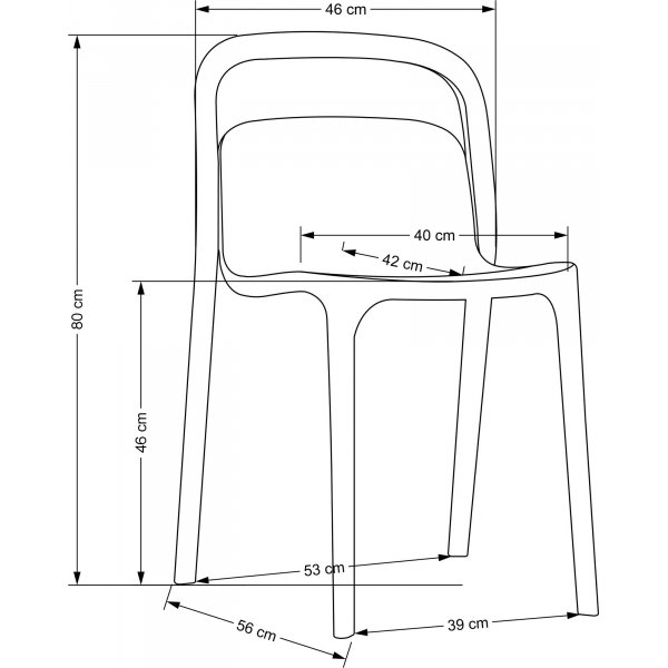 Chaise de salle à manger Cadeira 490 - Noir Chaise de salle à manger Cadeira 490 - Noir