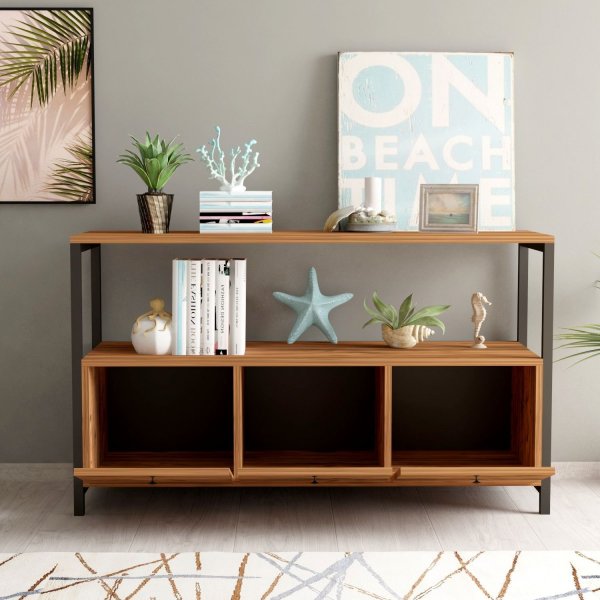 Nero simela dressoir - Walnoot/zwart + Meubelpoten Nero simela dressoir - Walnoot/zwart + Meubelpoten