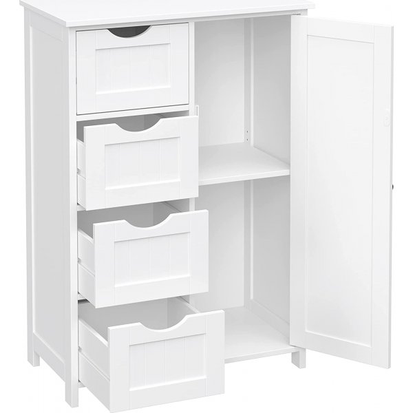 Meuble de rangement Annette - Blanc + Pieds de meubles Meuble de rangement Annette - Blanc + Pieds de meubles