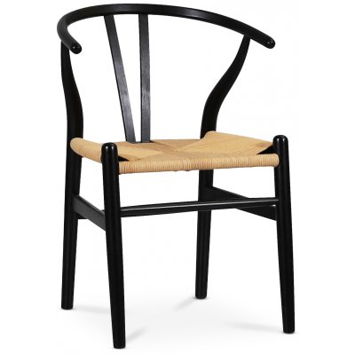 Bertil karmstol svart med repsits