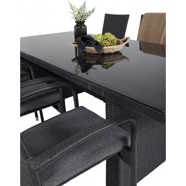 Padova utematgrupp med 6 st Anna stolar - Svart