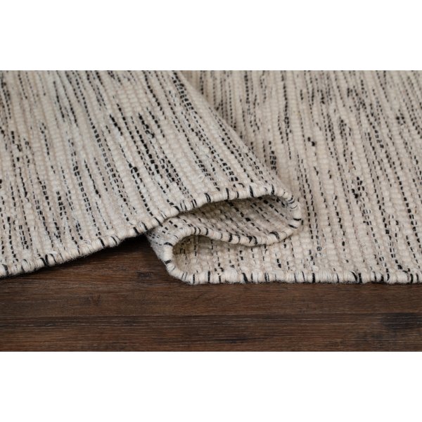 Tapis tufté en laine tissé main Blanc/Noir Tapis tufté en laine tissé main Blanc/Noir