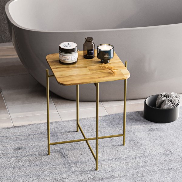 Vela 5 bijzettafel - Goud/beige Vela 5 bijzettafel - Goud/beige