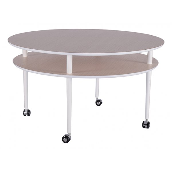 Casper soffbord runt 90 cm - Vit / ljus ek