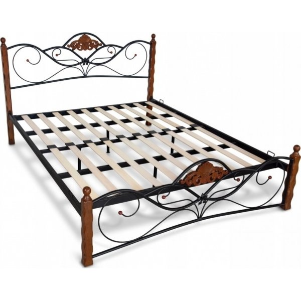 Carole sängram 160x200 cm - Svart/antik körsbär Carole sängram 160x200 cm - Svart/antik körsbär