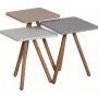 Driedubbel gedekte tafel 34 x 34 cm - Wit/cappuccino/grijs